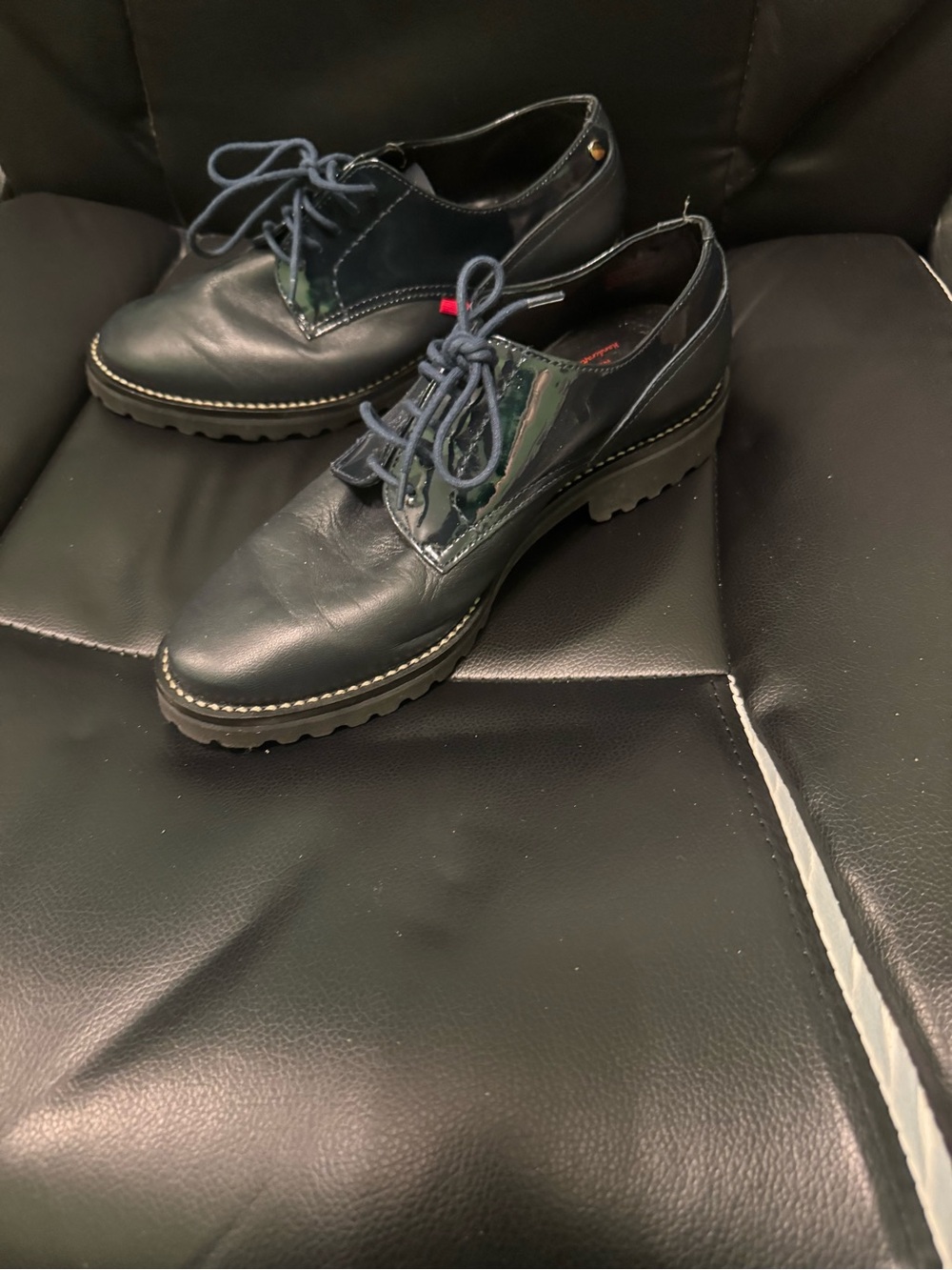 Marc Joseph Navy Lace-Up Leather Derby Shoes
